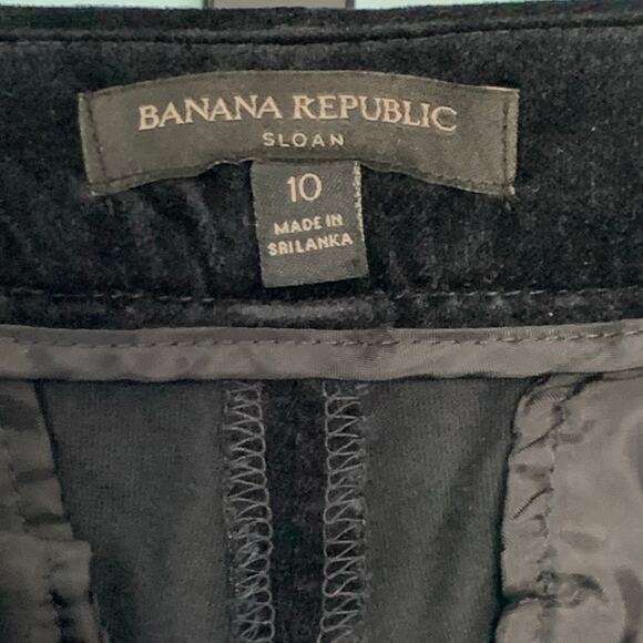 Banana Republic Sloan Black Velvet Pants Size 10 - Picture 5 of 7